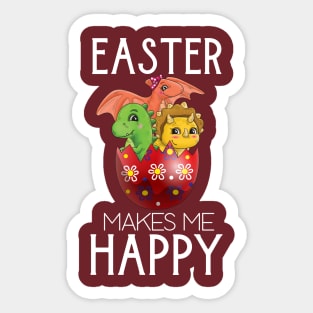 Easter Kids Easter Baby Dinosaurs Easter Kawaii Sticker